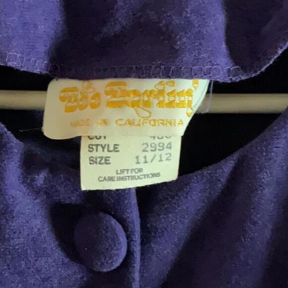 Bee Barlin Vintage purple 2 piece skirt suit Sz 11/12 - Picture 3 of 8
